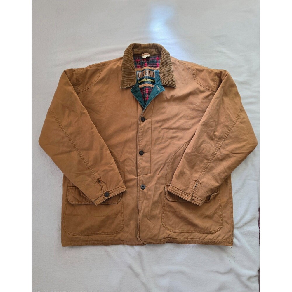 Vintage Urban Equipment Coat Mens XL Brown Blanket Lined Corduroy Barn Canvas